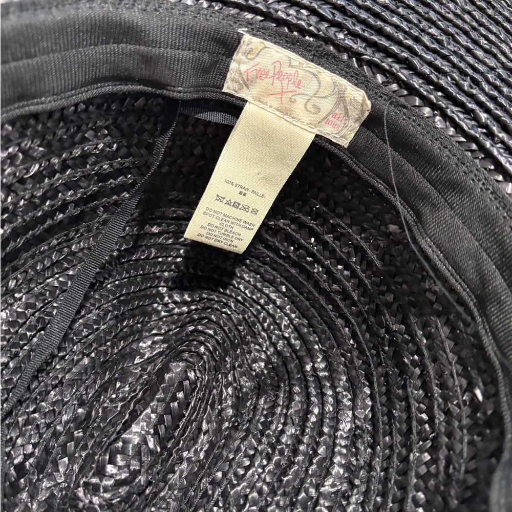 Free People Black Straw Hat - Picture 7 of 7